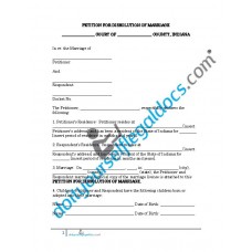 Complaint for Divorce (Minor Children) - Indiana